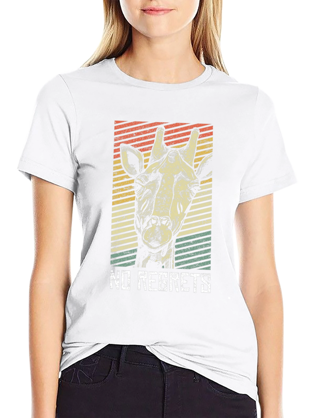 Retro Giraffe No Regrets Graphic Tee