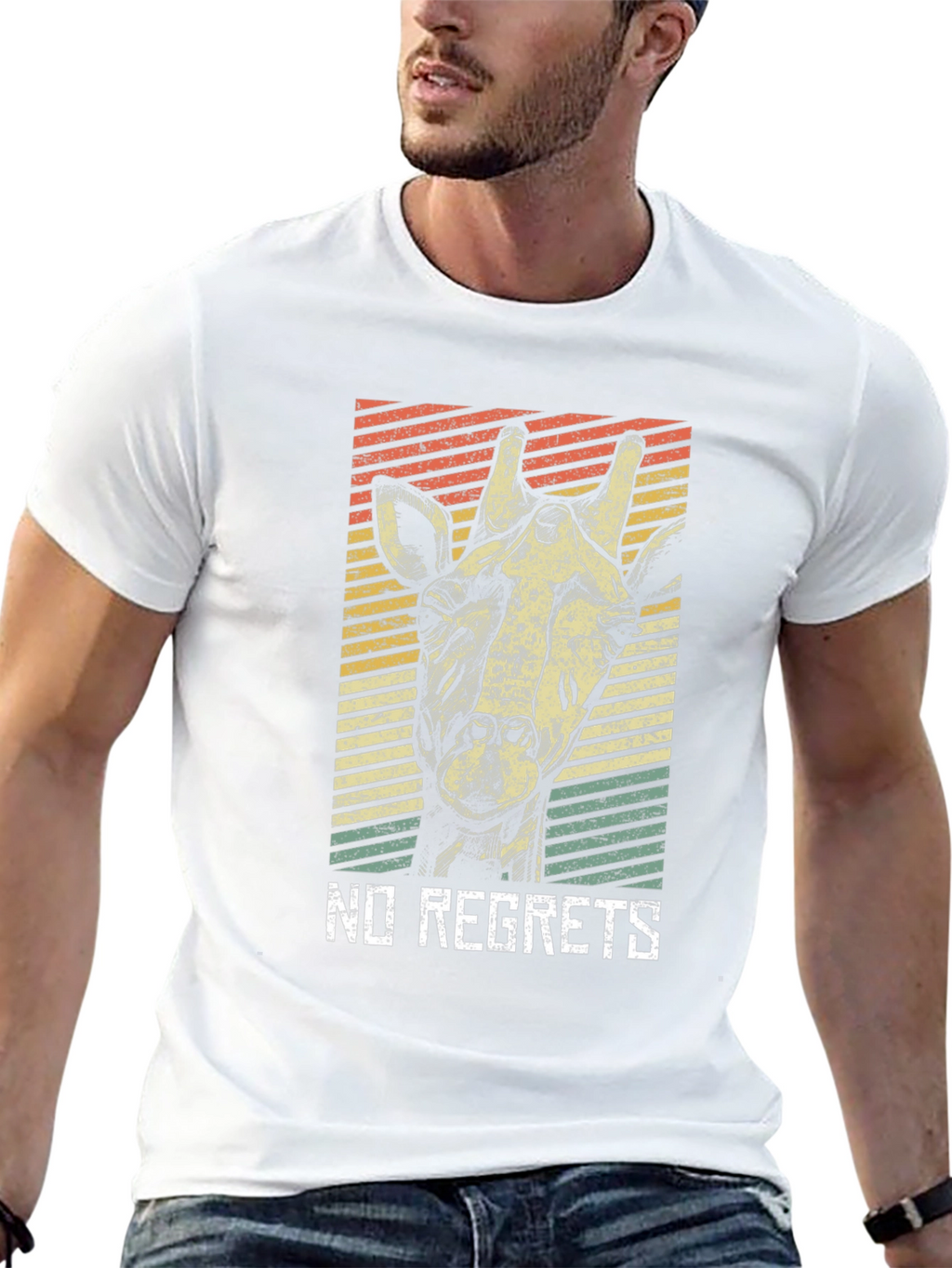 Retro Giraffe No Regrets Graphic Tee