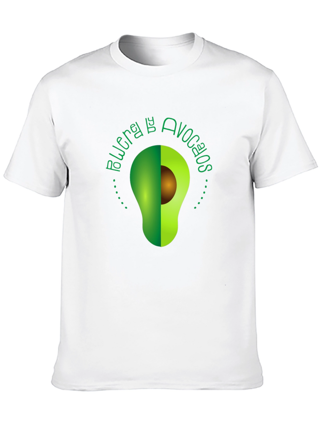 Avocado Power Tee - Unique Graphic Print Black T-Shirt