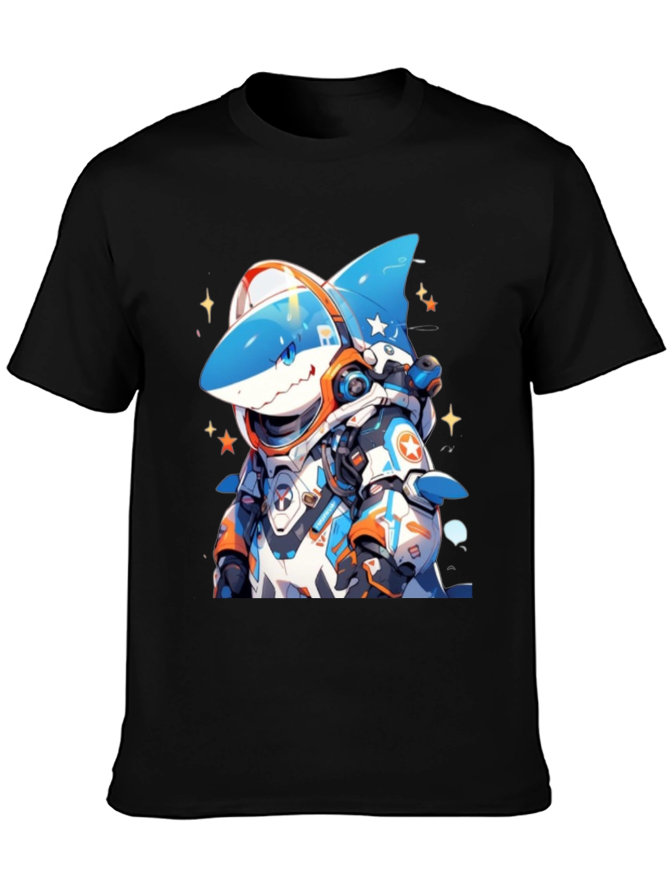 Cool Shark Astronaut Black T-Shirt