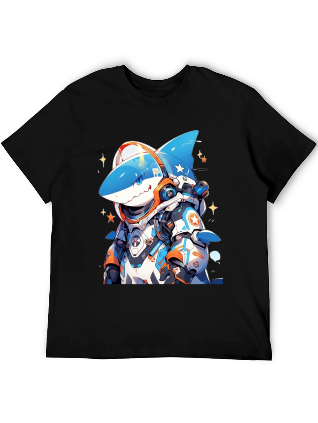 Cool Shark Astronaut Black T-Shirt