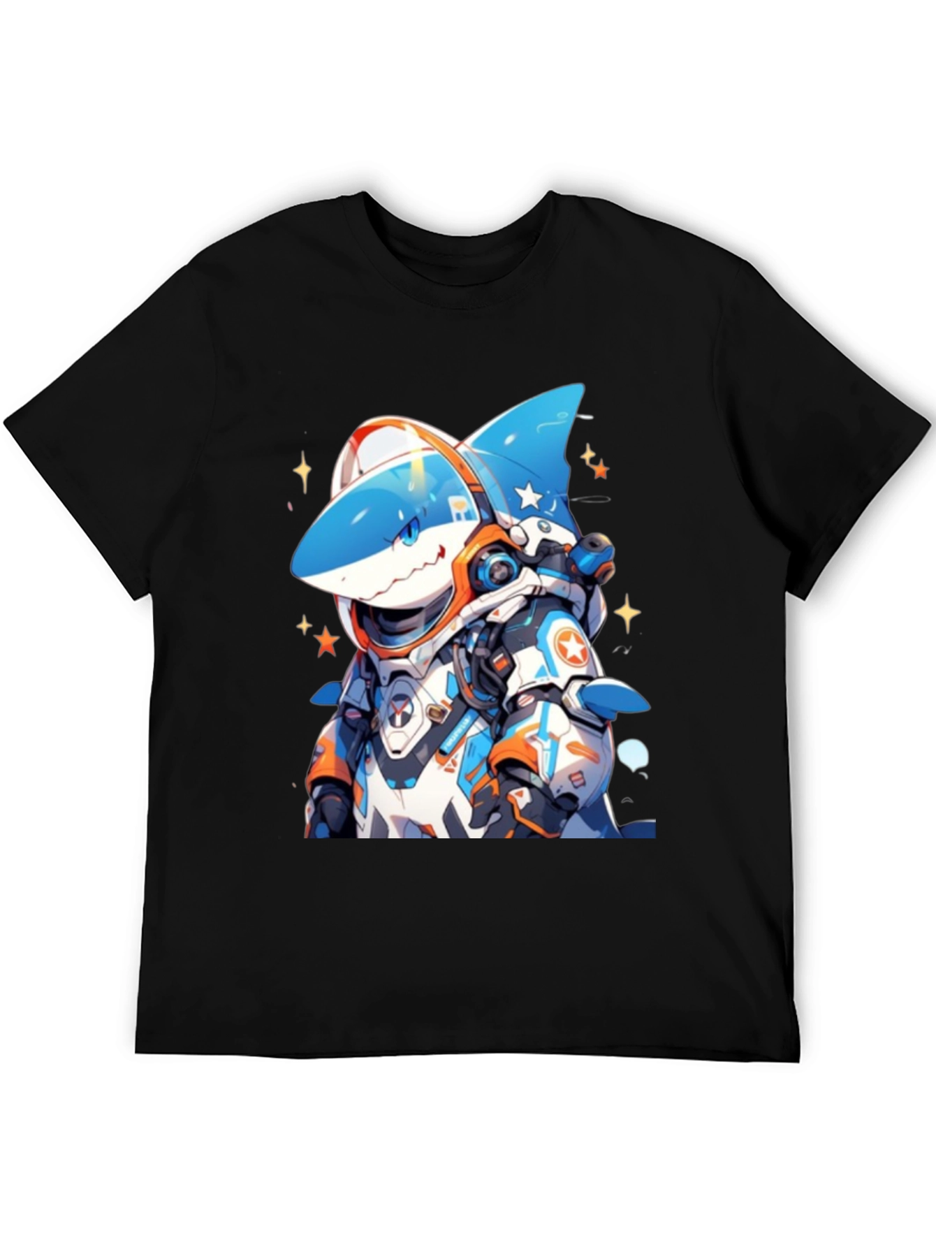 Cool Shark Astronaut Black T-Shirt