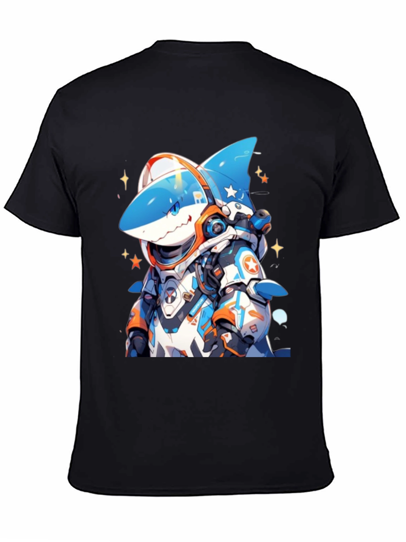 Cool Shark Astronaut Black T-Shirt