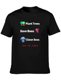 Eco-Friendly Save the Planet Graphic T-Shirt