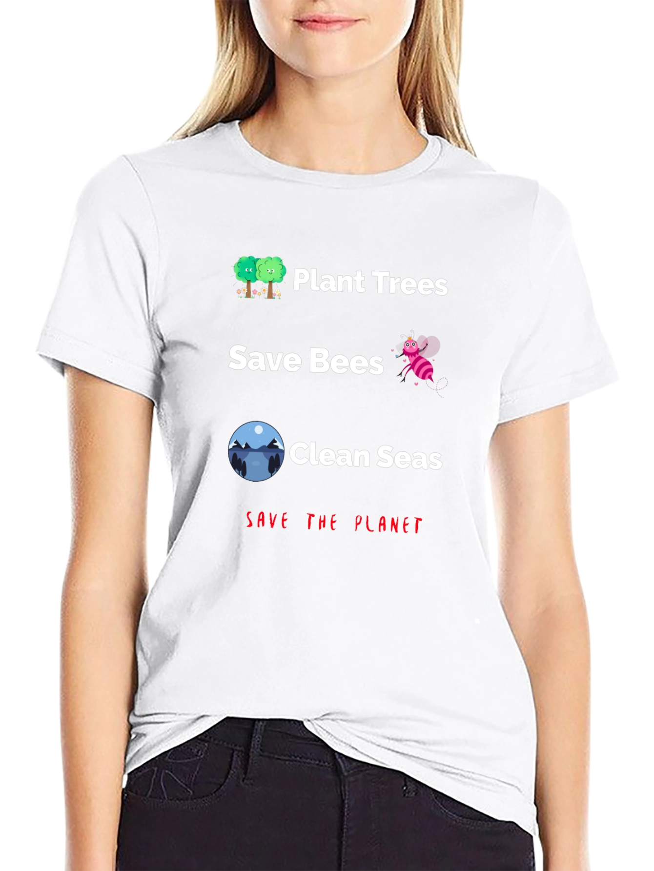 Eco-Friendly Save the Planet Graphic T-Shirt