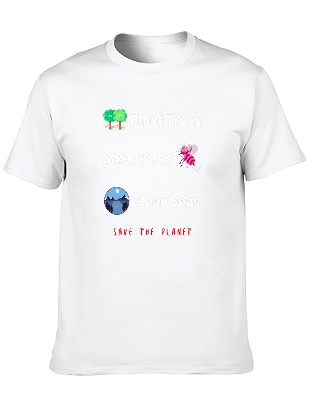 Eco-Friendly Save the Planet Graphic T-Shirt