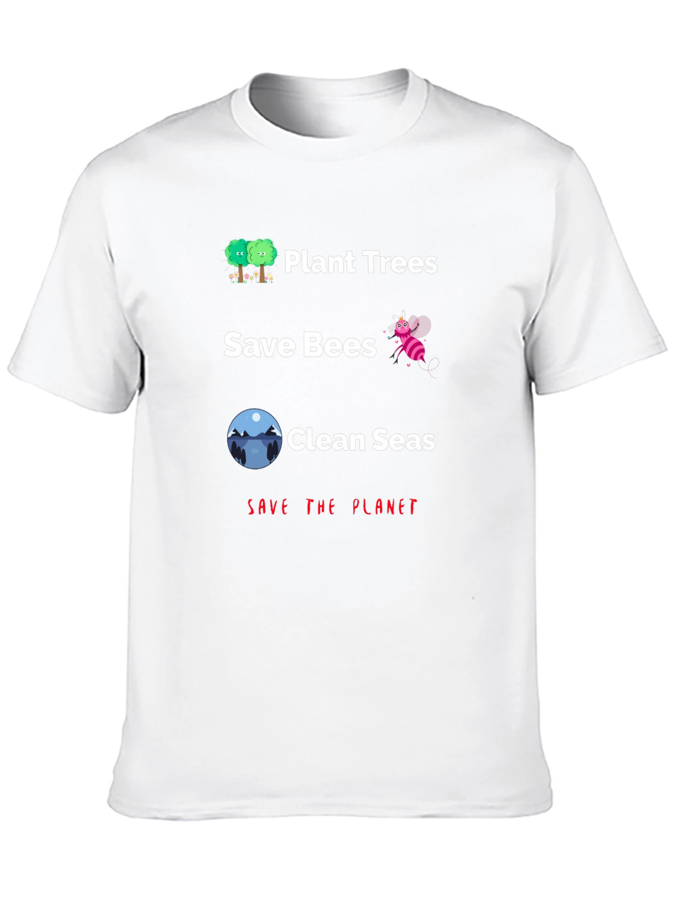 Eco-Friendly Save the Planet Graphic T-Shirt