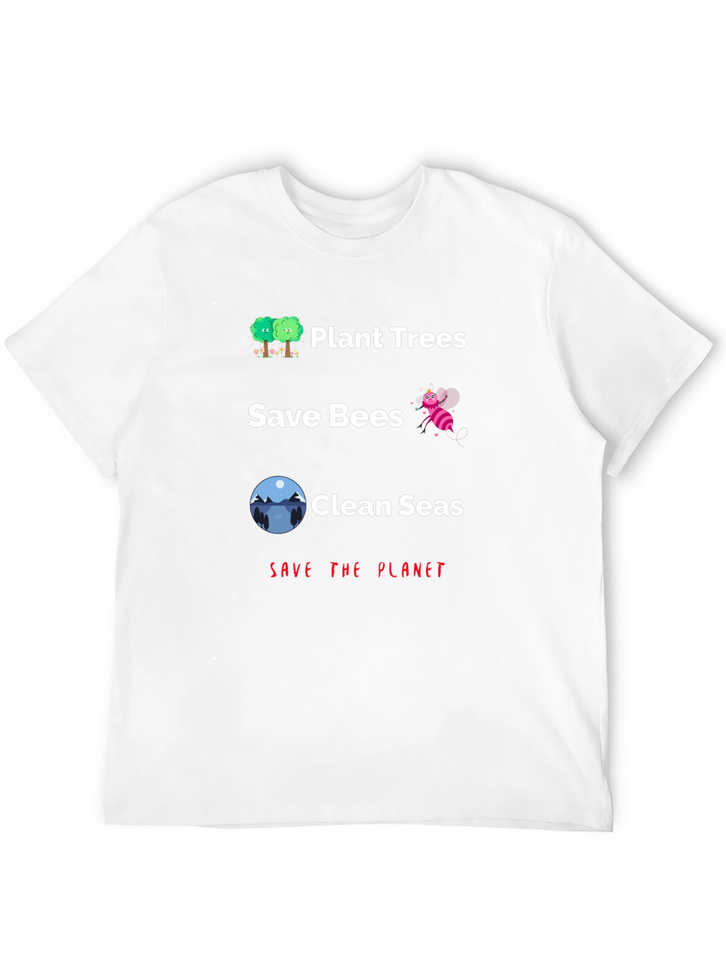 Eco-Friendly Save the Planet Graphic T-Shirt