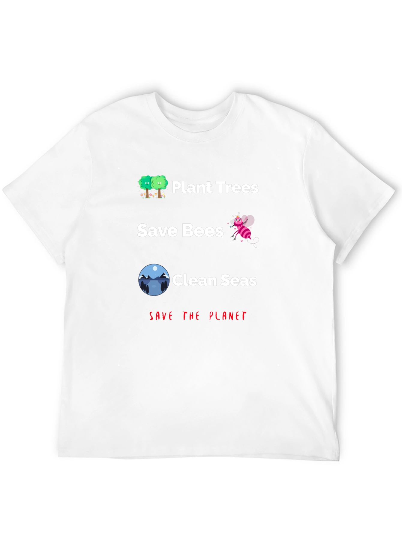 Eco-Friendly Save the Planet Graphic T-Shirt