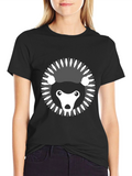 Modern Hedgehog Graphic Tee - Black