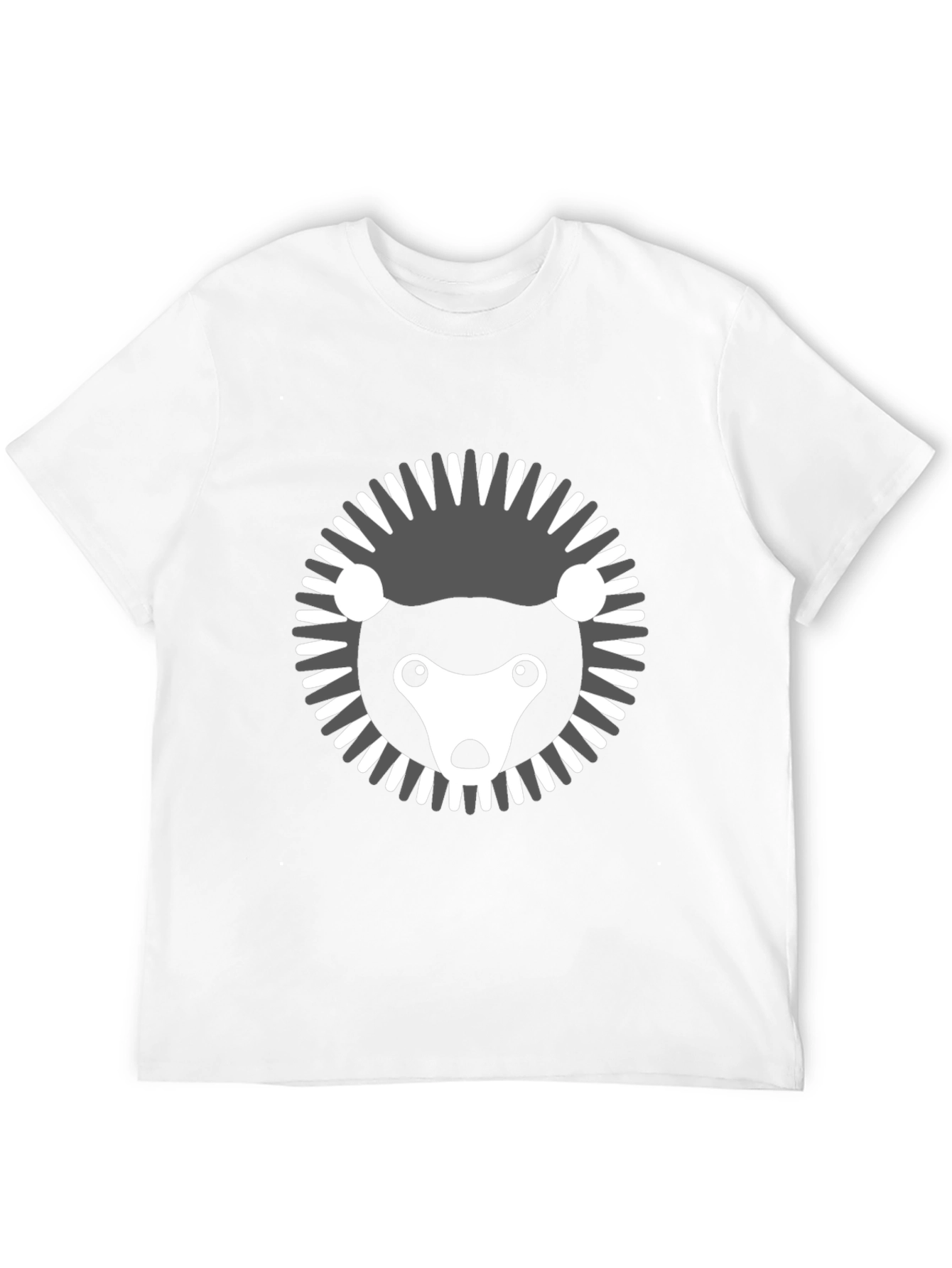 Modern Hedgehog Graphic Tee - Black