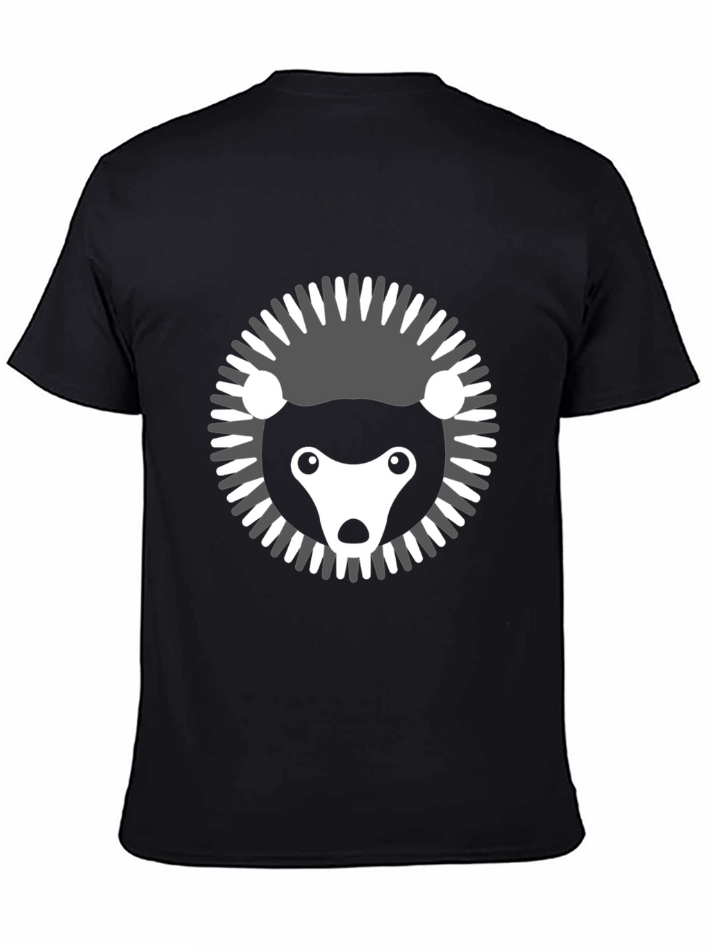Modern Hedgehog Graphic Tee - Black