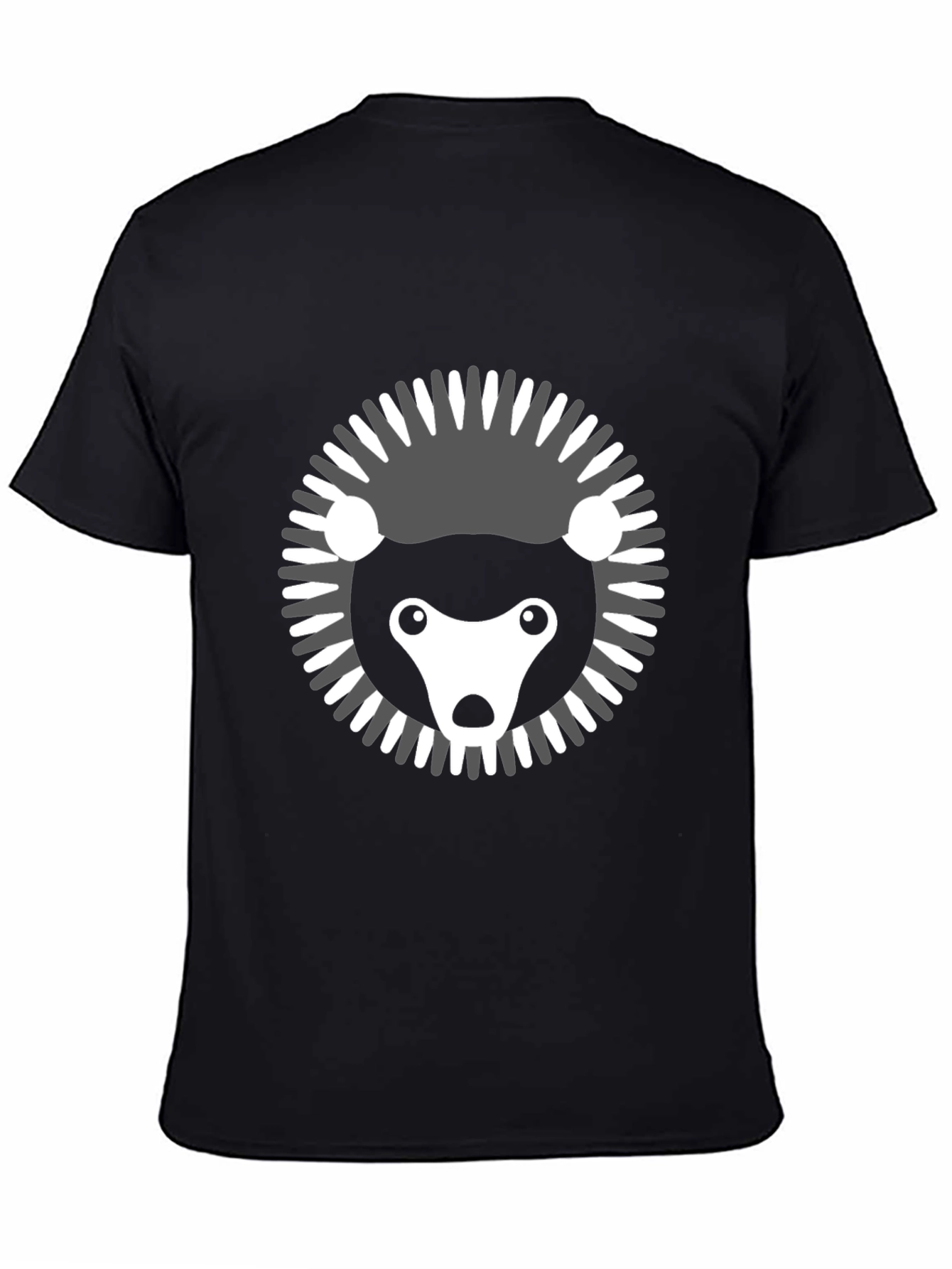 Modern Hedgehog Graphic Tee - Black