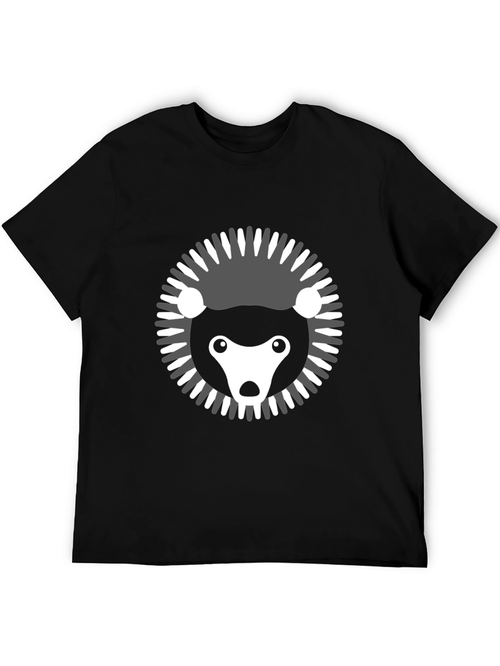 Modern Hedgehog Graphic Tee - Black