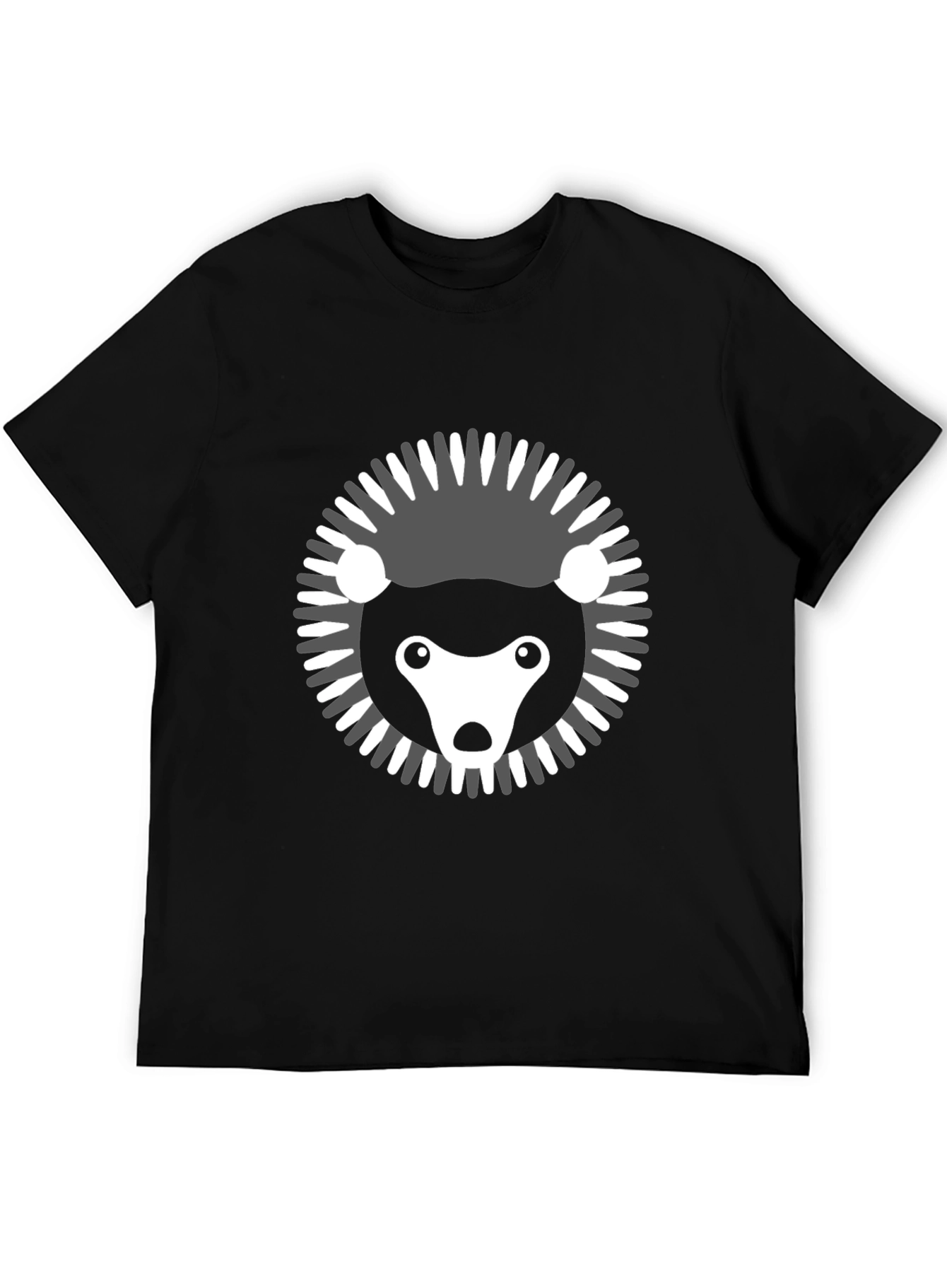 Modern Hedgehog Graphic Tee - Black