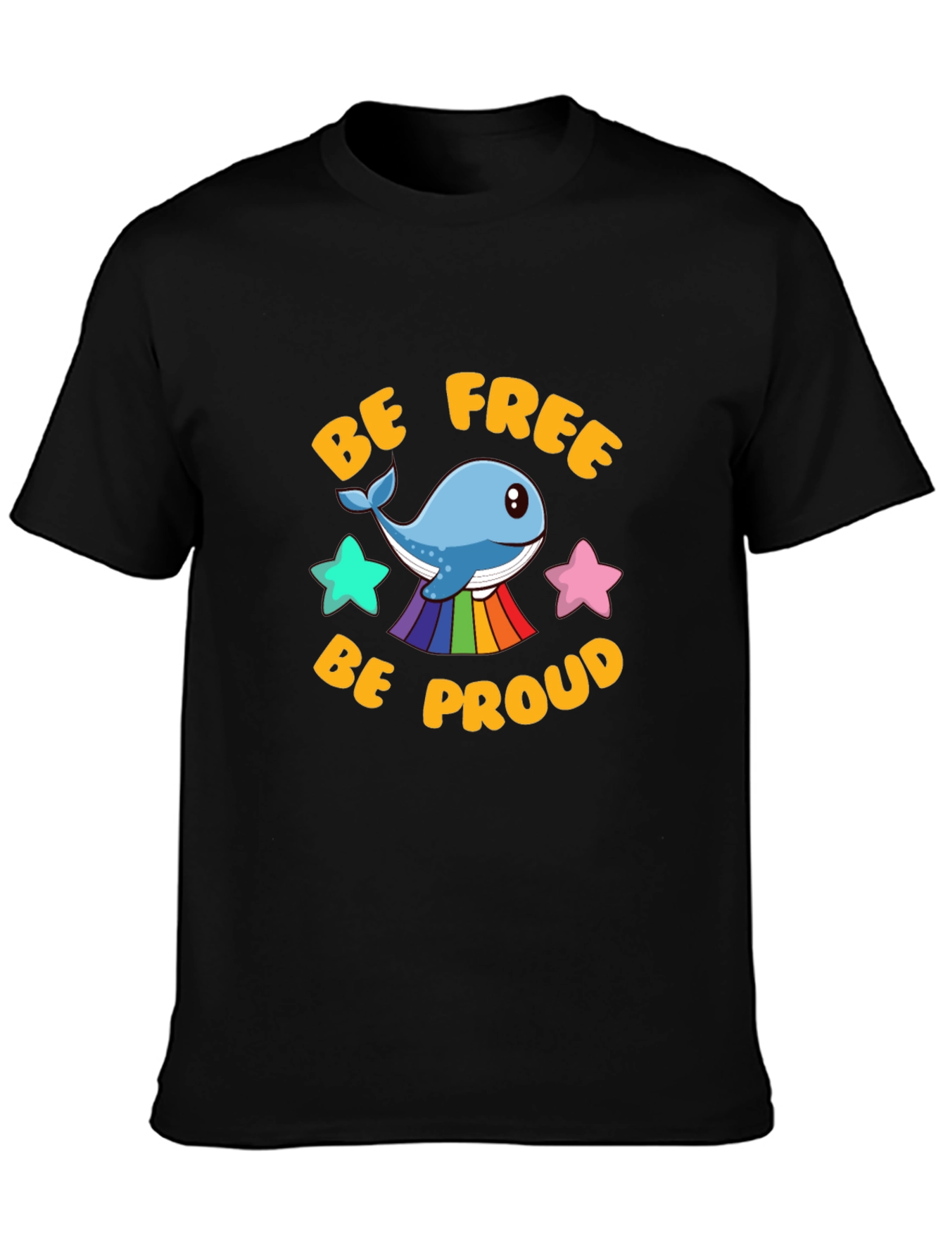 Be Free Be Proud Whale LGBT Graphic T-Shirt
