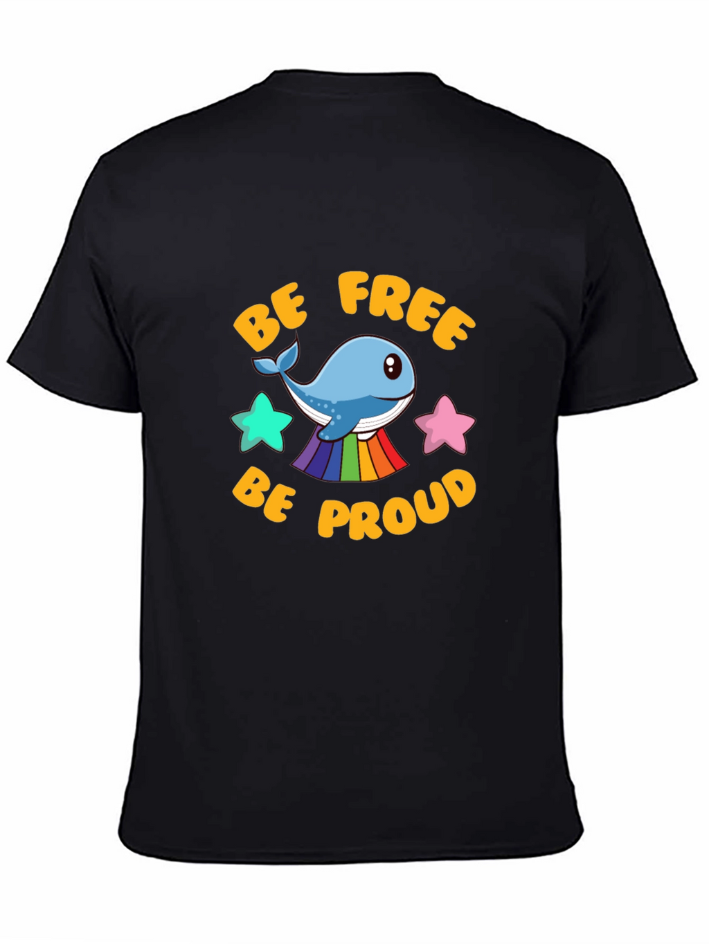 Be Free Be Proud Whale LGBT Graphic T-Shirt