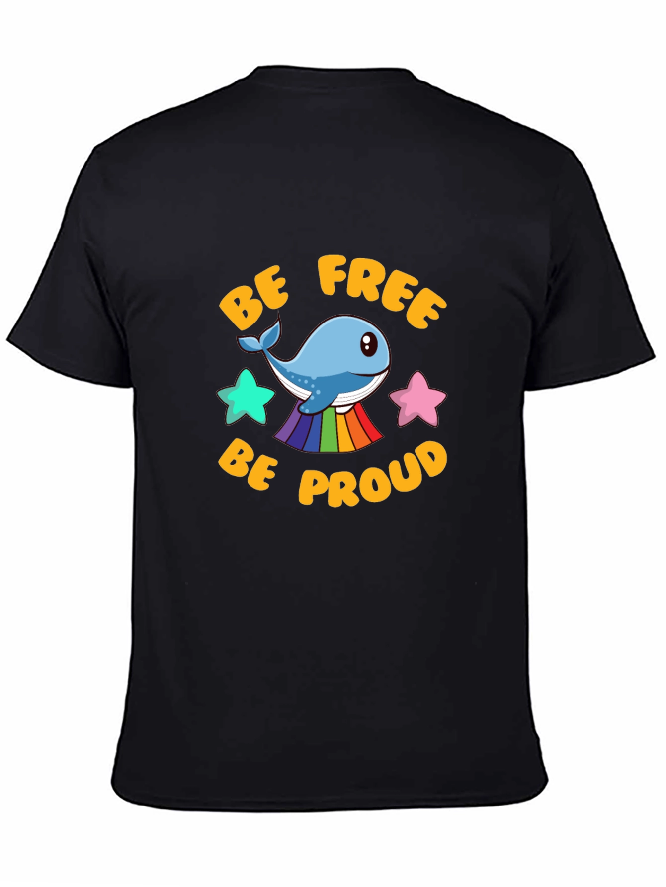 Be Free Be Proud Whale LGBT Graphic T-Shirt