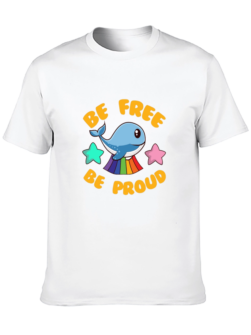 Be Free Be Proud Whale LGBT Graphic T-Shirt