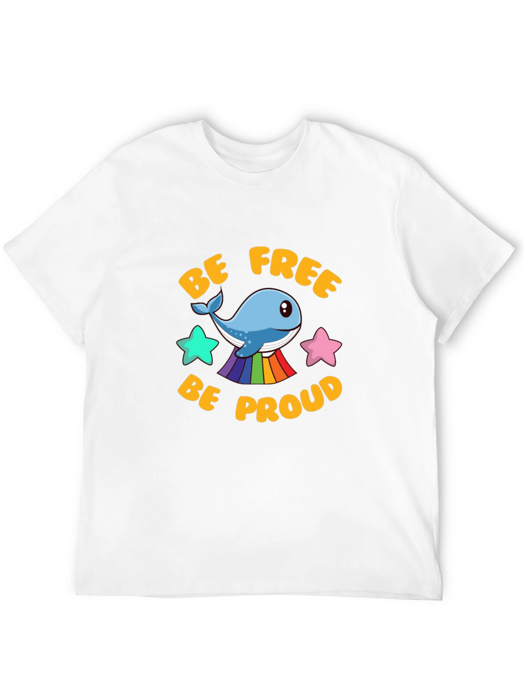 Be Free Be Proud Whale LGBT Graphic T-Shirt