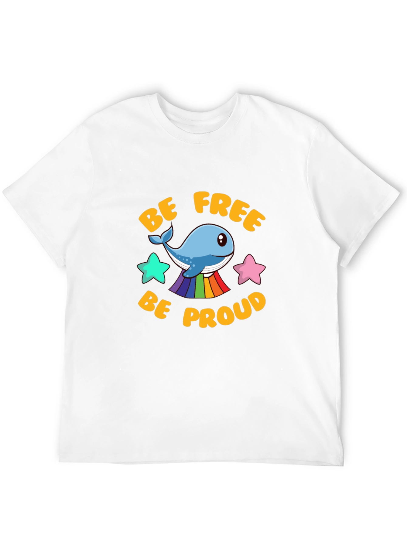 Be Free Be Proud Whale LGBT Graphic T-Shirt