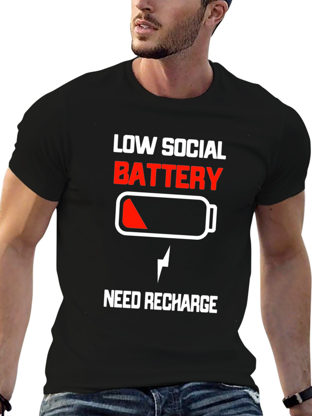 Low Social Battery Tee - Recharge Required!
