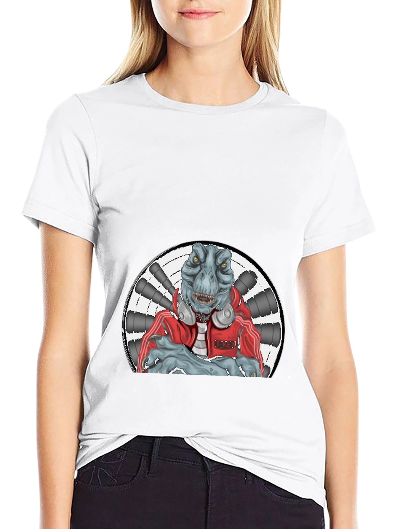 Dinosaur DJ Black T-Shirt