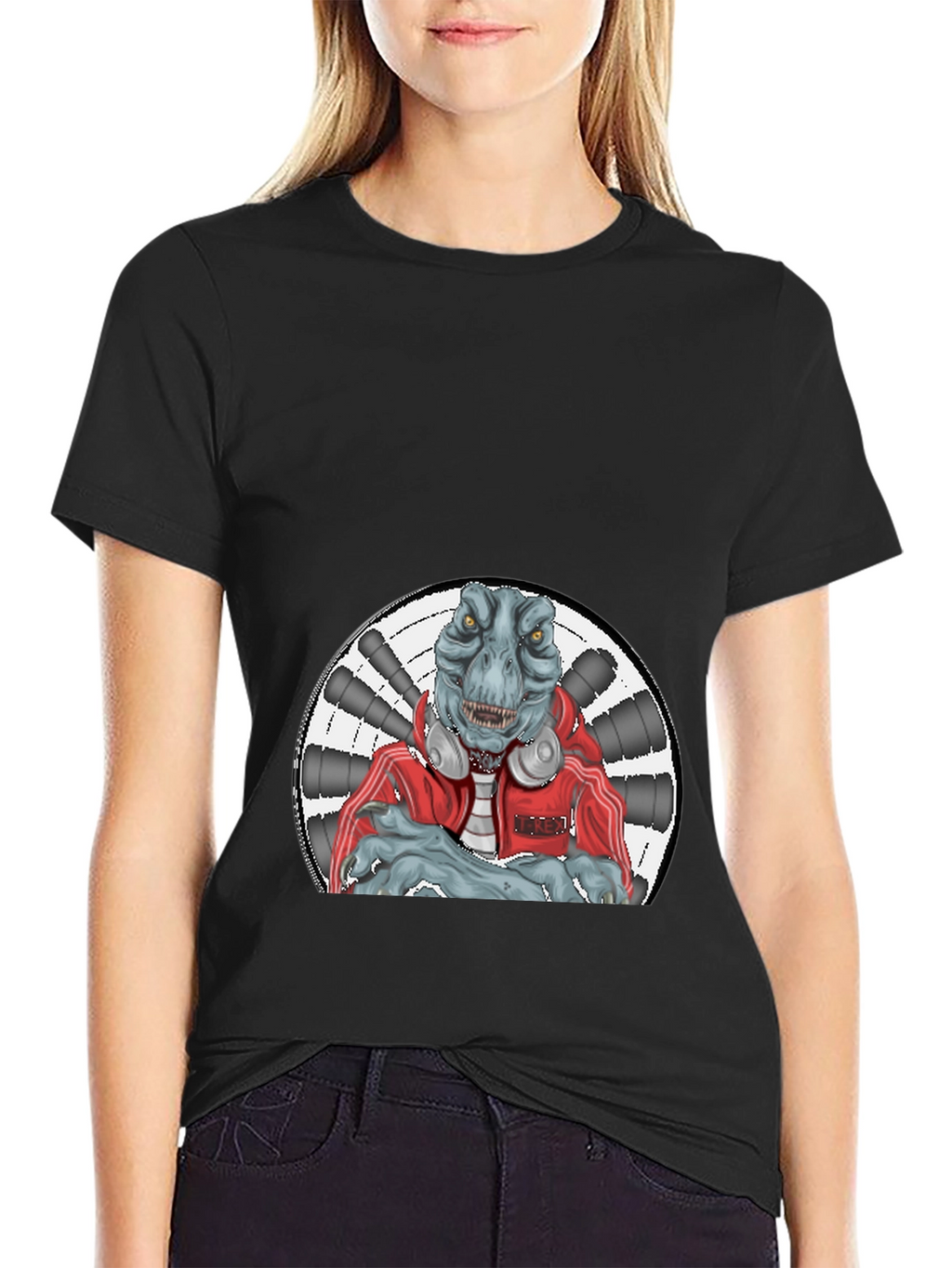 Dinosaur DJ Black T-Shirt