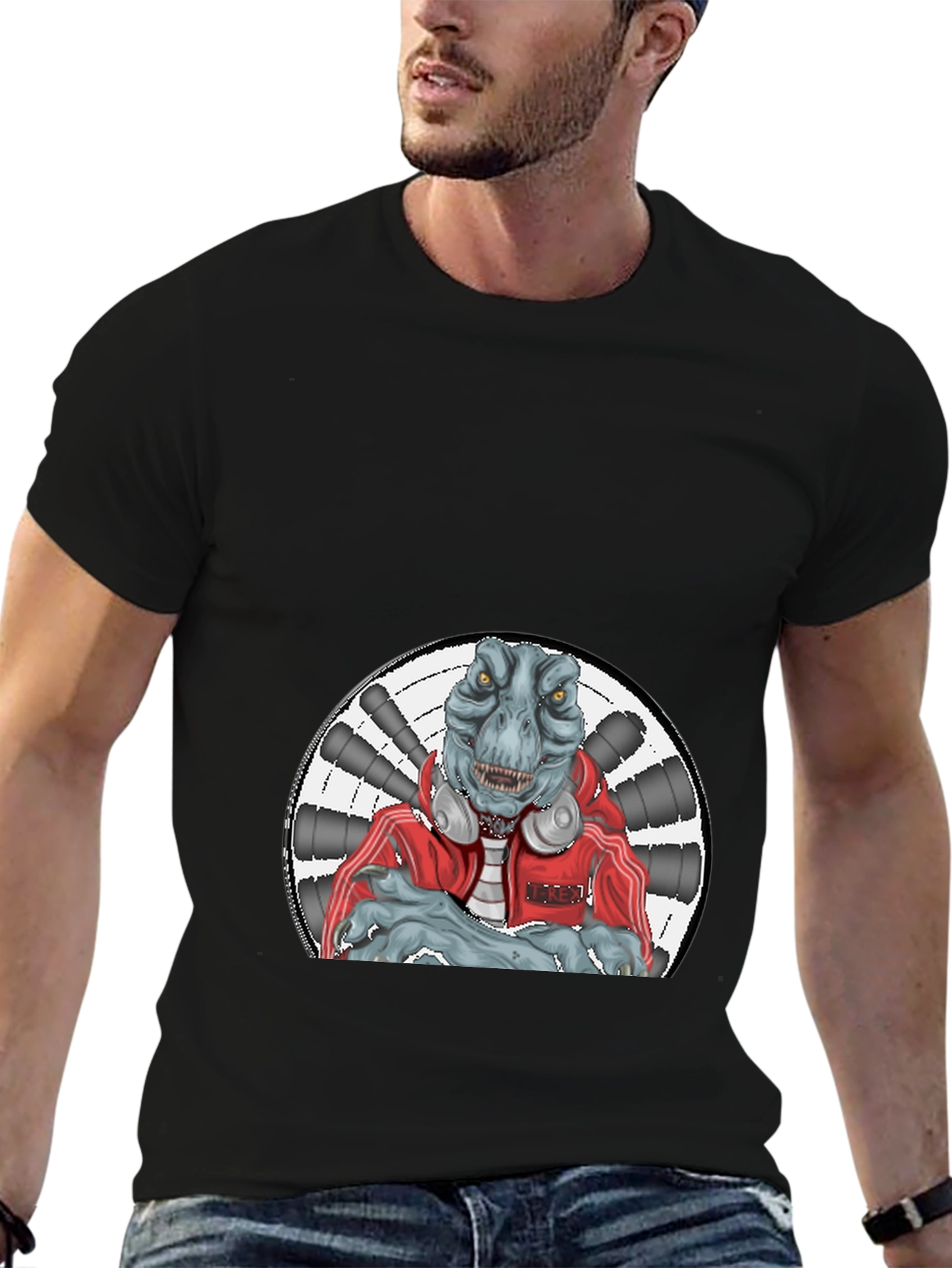 Dinosaur DJ Black T-Shirt
