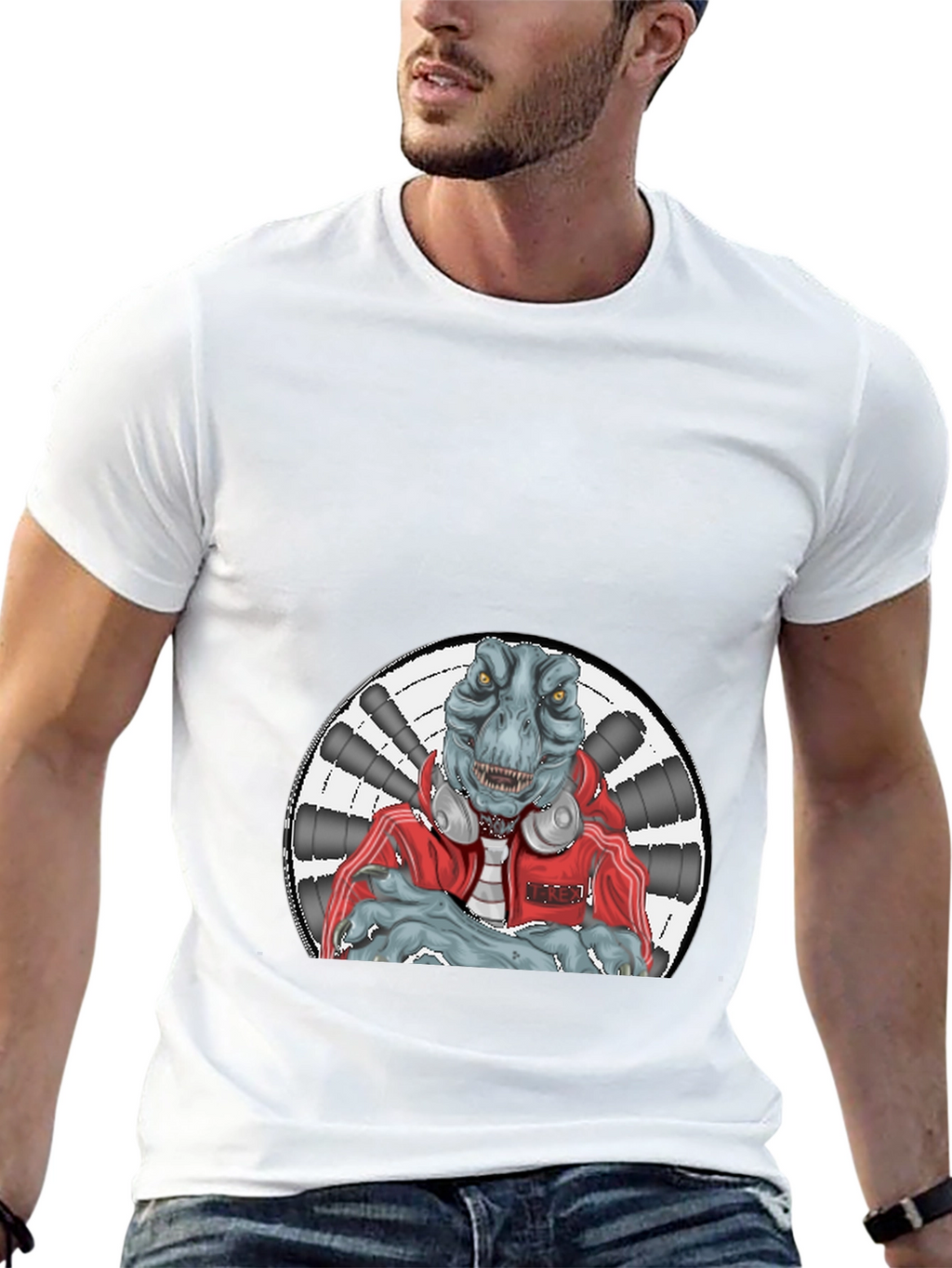 Dinosaur DJ Black T-Shirt