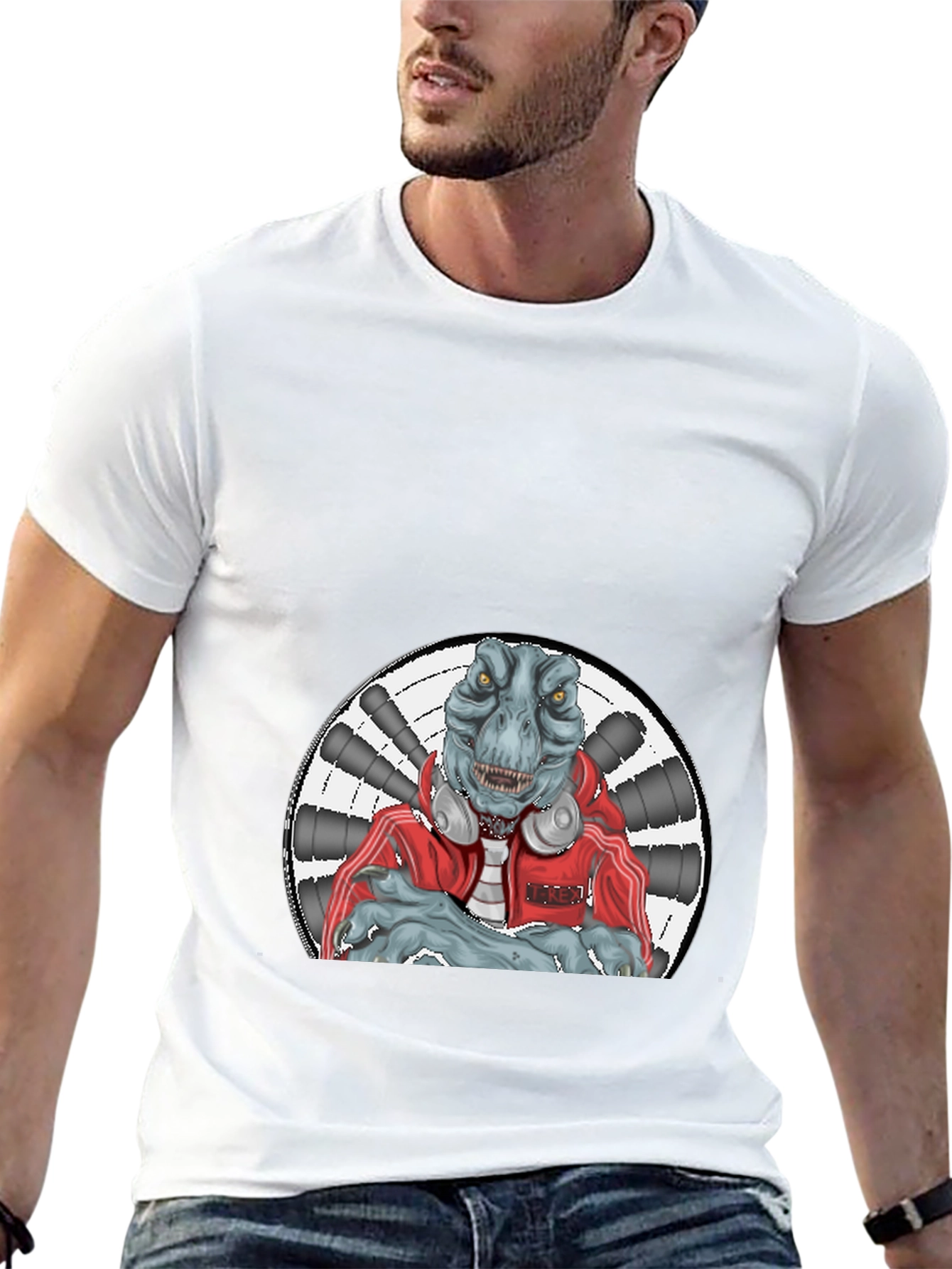 Dinosaur DJ Black T-Shirt
