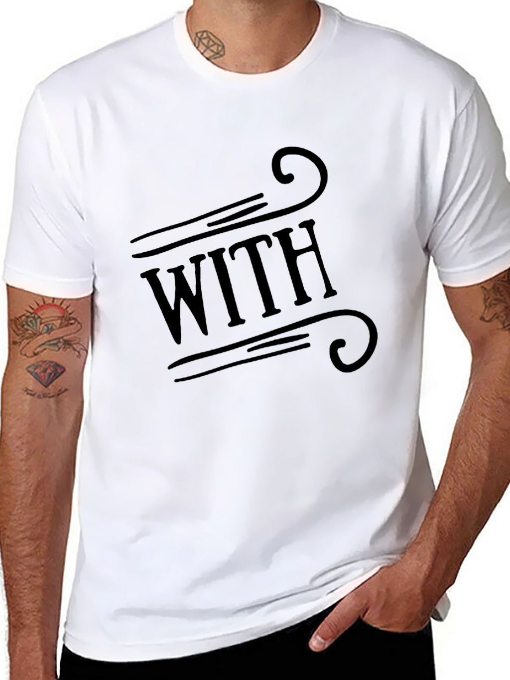 With Design Graphic Black T-Shirt