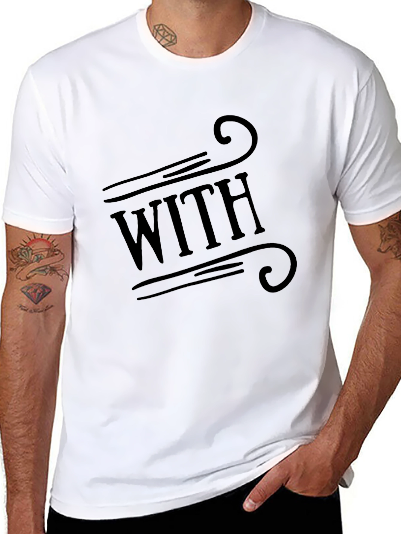 With Design Graphic Black T-Shirt