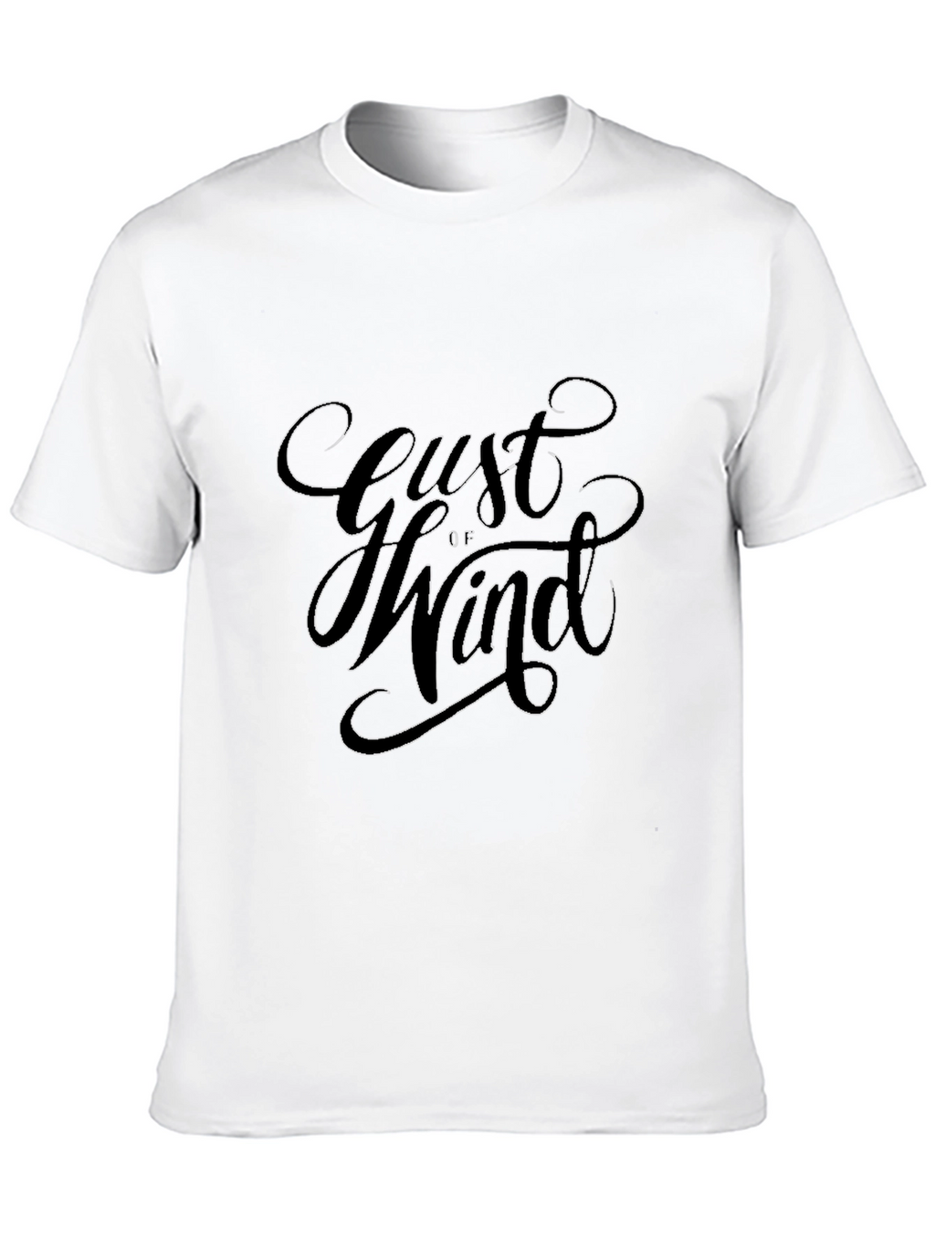 Gust of Wind Graphic Print Black T-Shirt