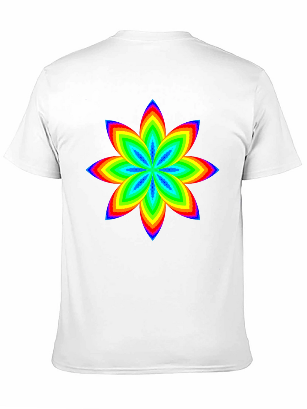 Rainbow Flower Graphic Black T-Shirt