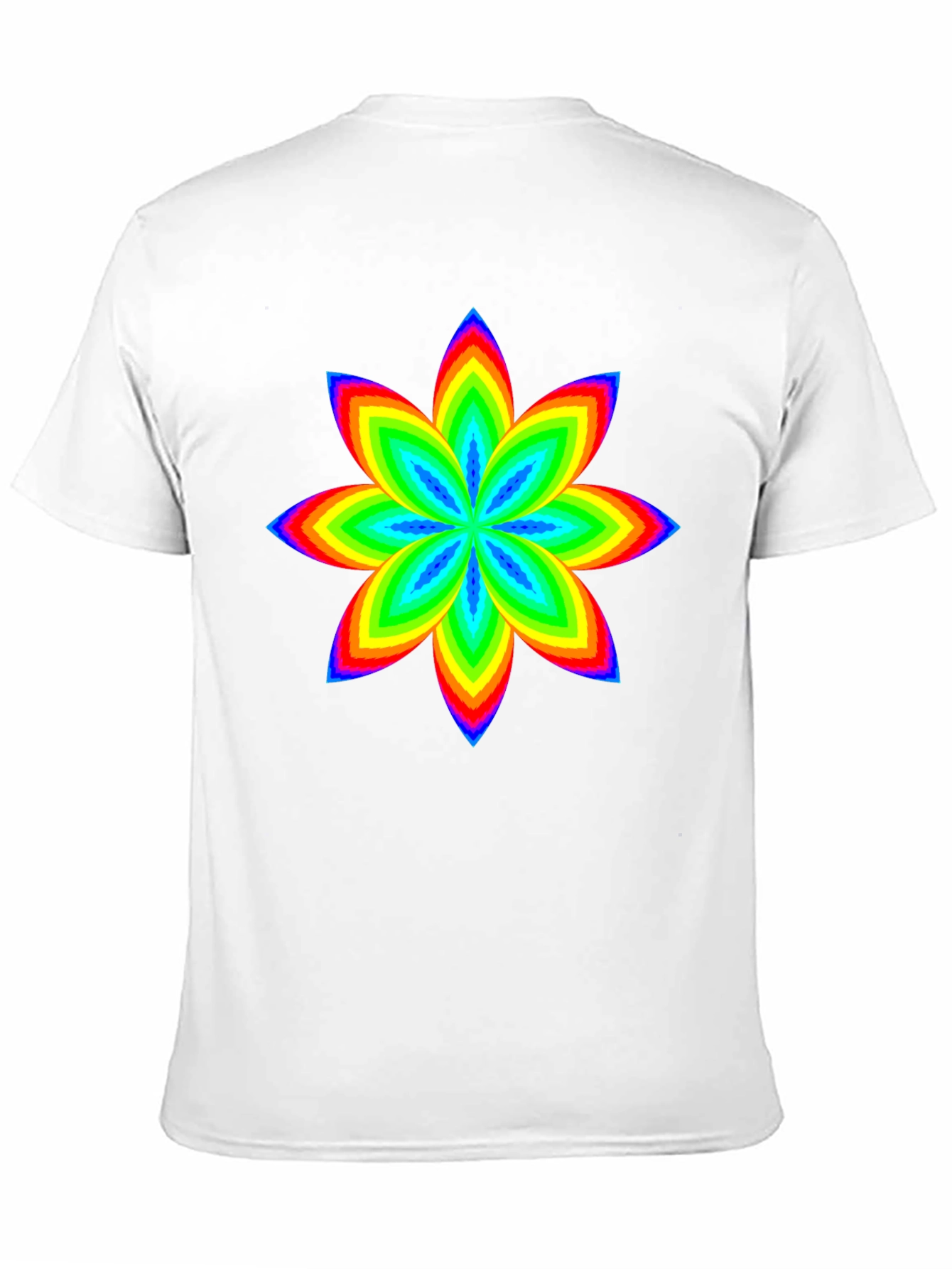 Rainbow Flower Graphic Black T-Shirt