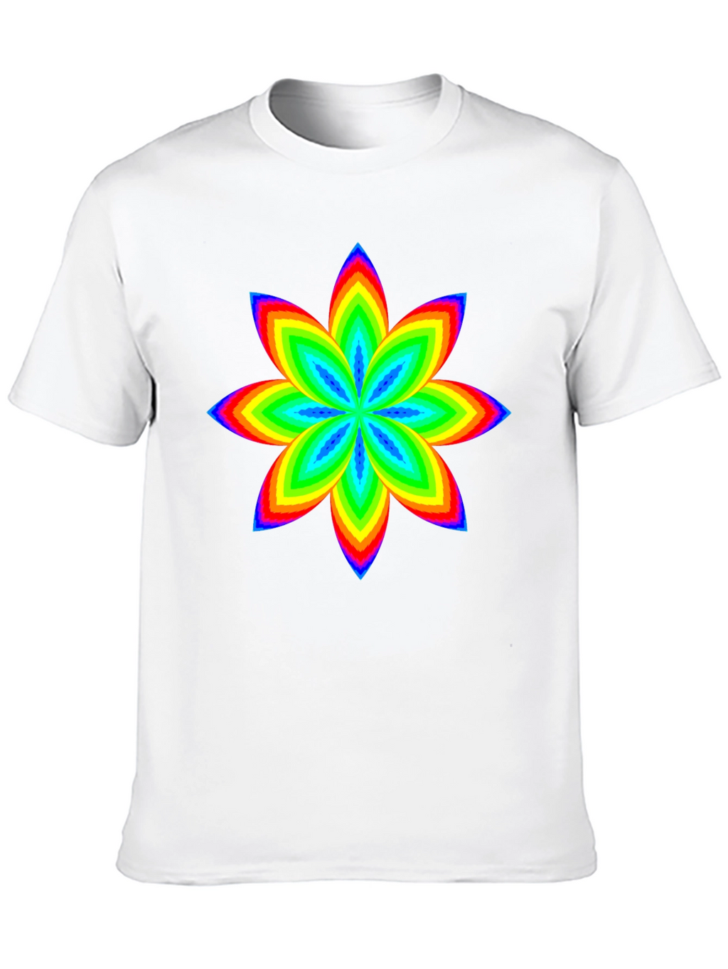 Rainbow Flower Graphic Black T-Shirt