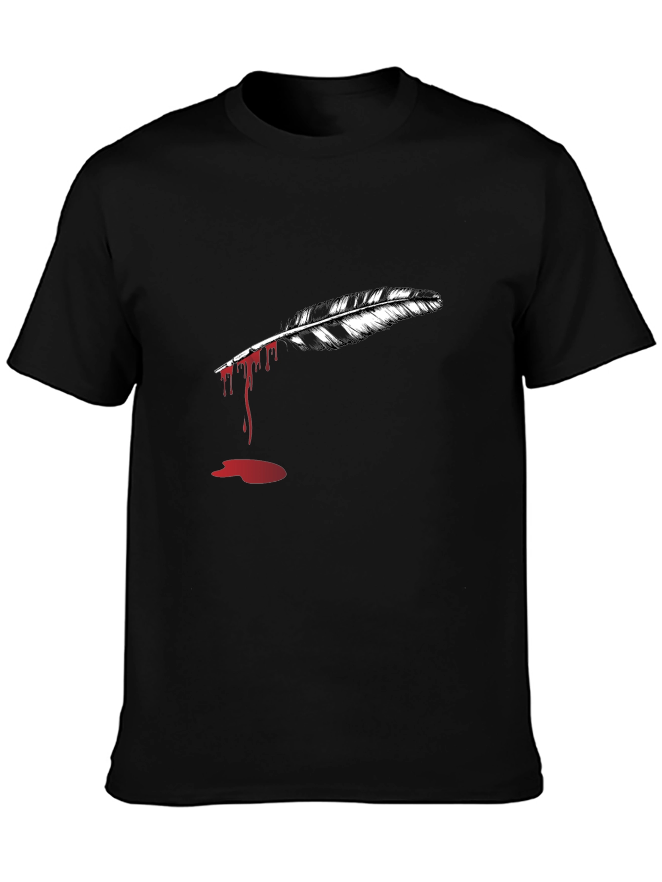 Feather Graphic Black T-Shirt