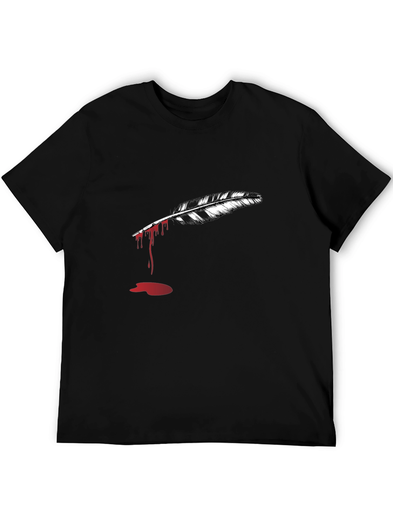 Feather Graphic Black T-Shirt