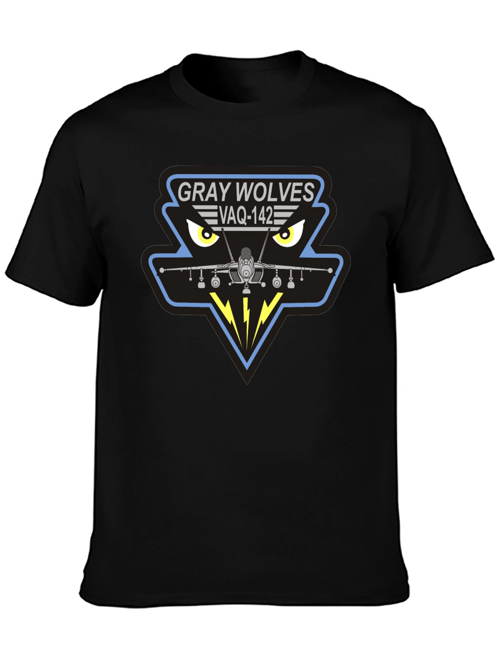 Gray Wolves VAQ-142 Black T-Shirt