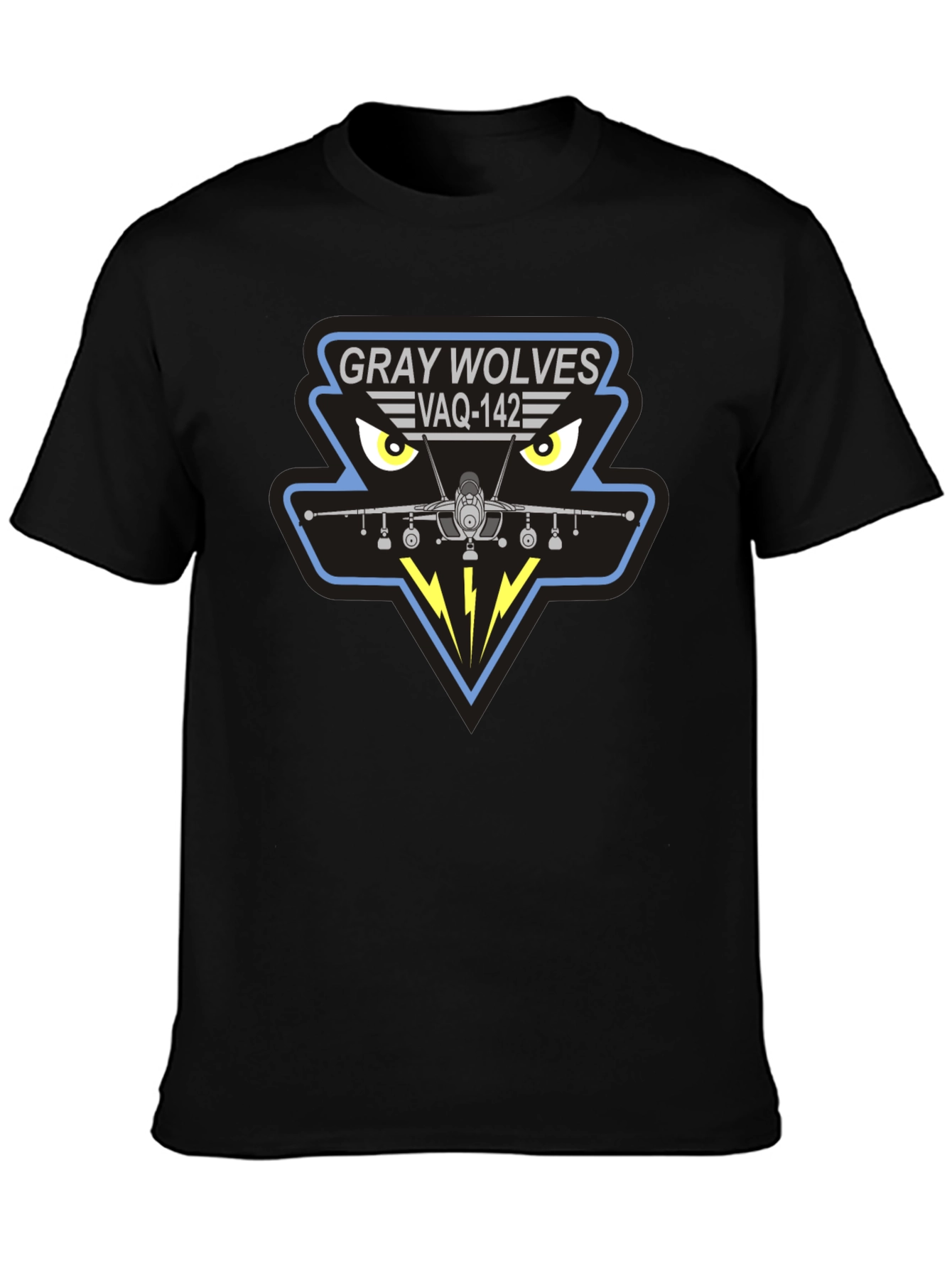 Gray Wolves VAQ-142 Black T-Shirt