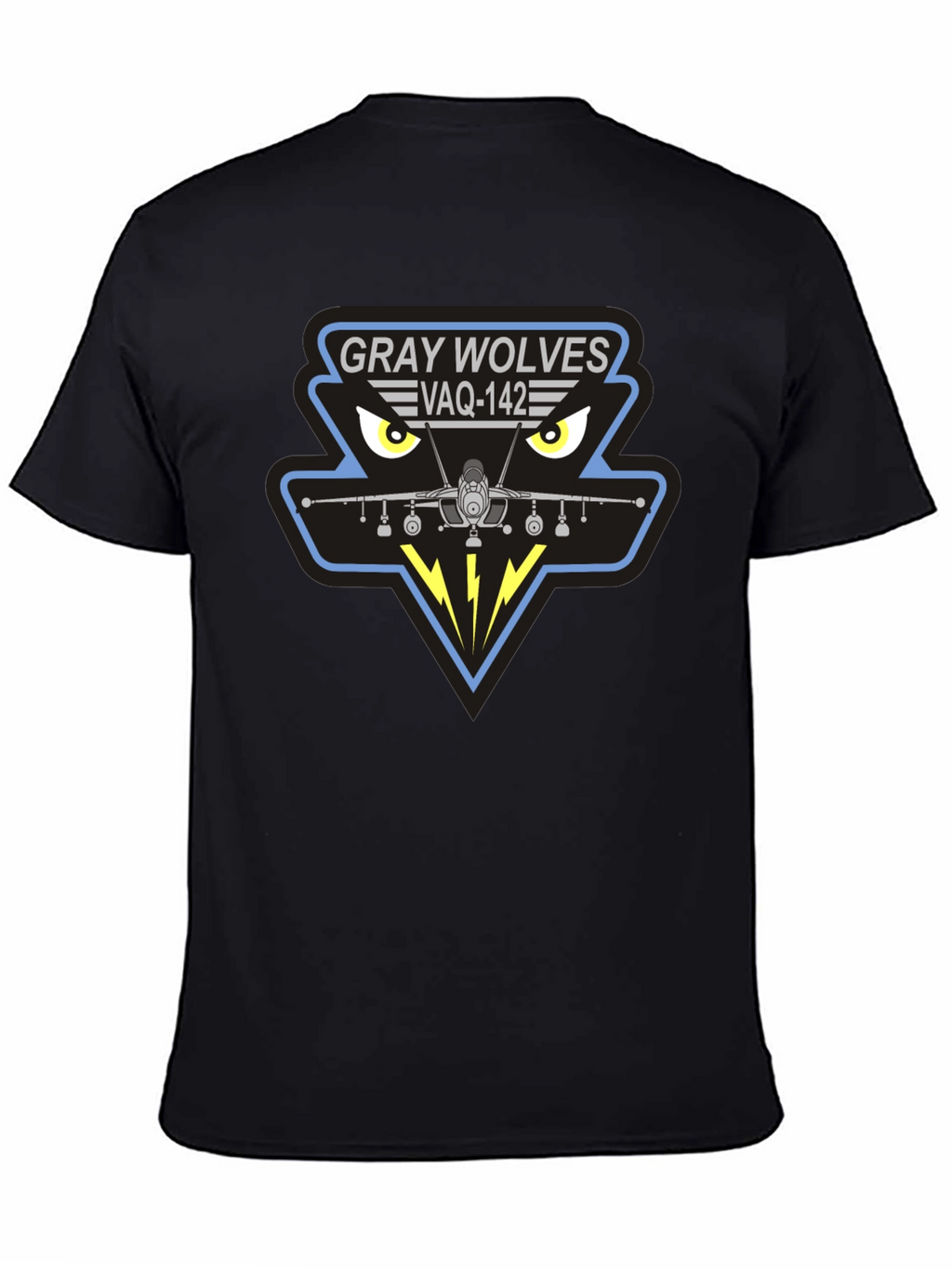 Gray Wolves VAQ-142 Black T-Shirt
