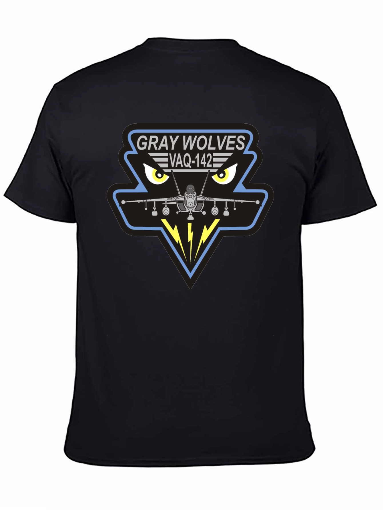 Gray Wolves VAQ-142 Black T-Shirt