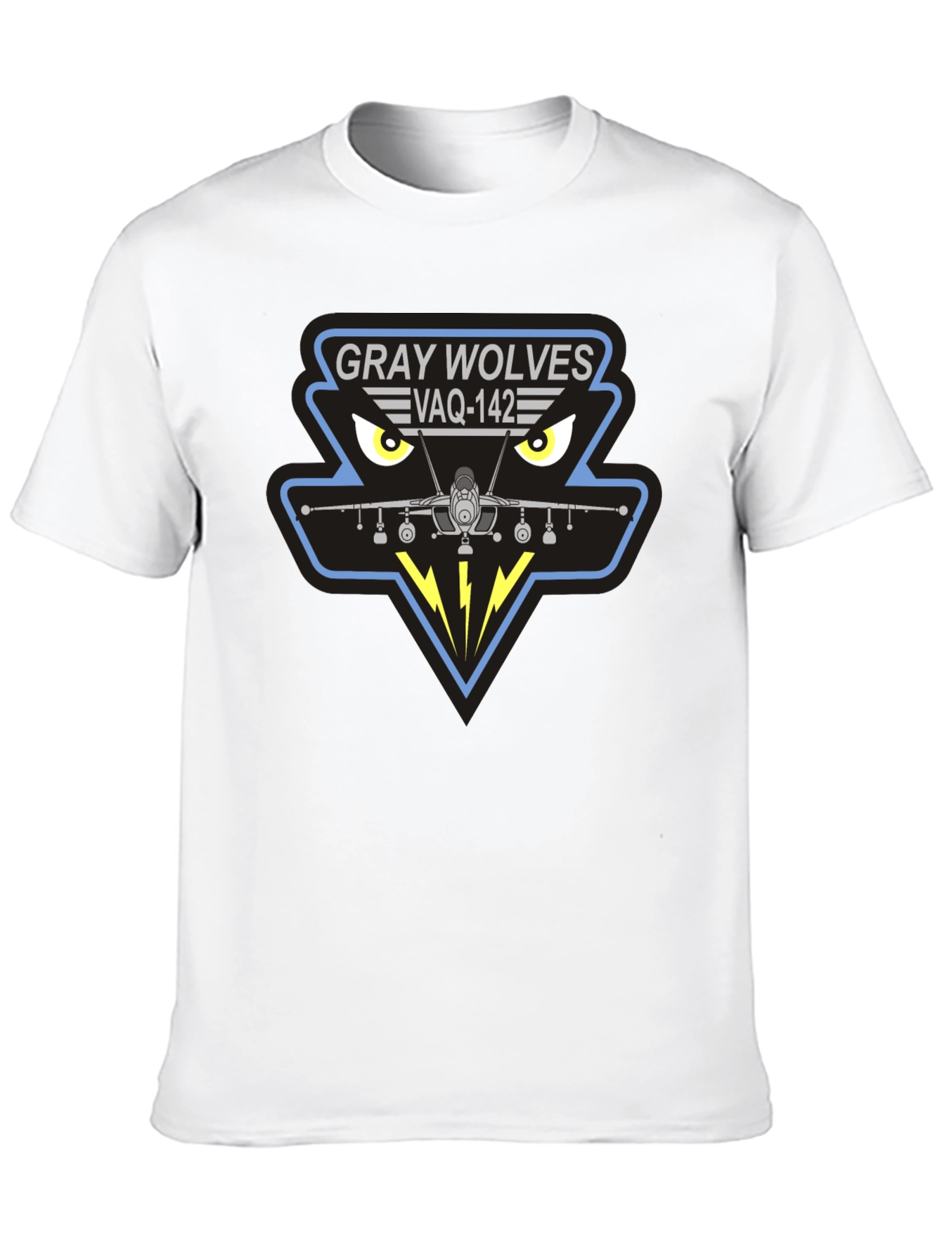 Gray Wolves VAQ-142 Black T-Shirt