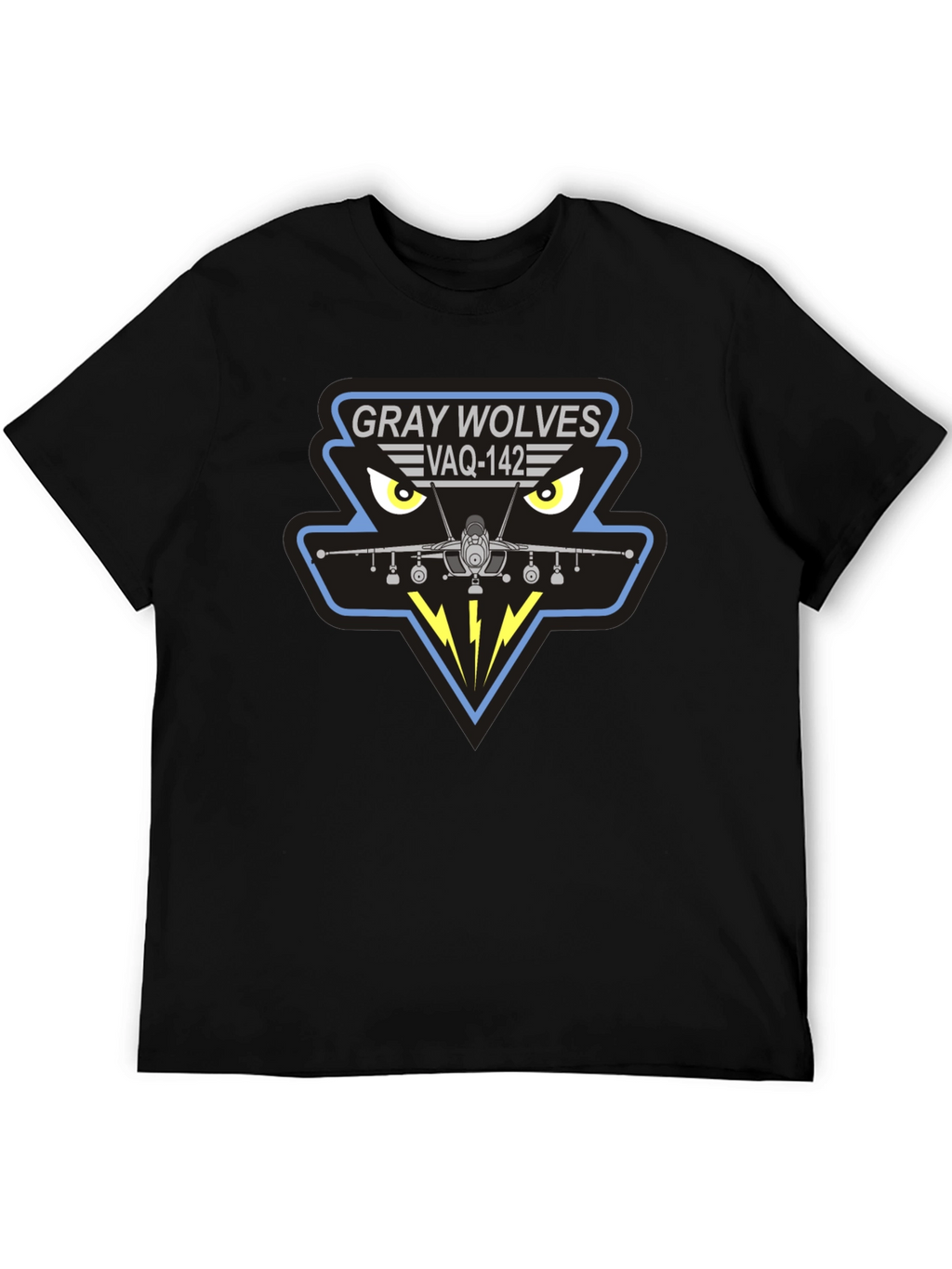 Gray Wolves VAQ-142 Black T-Shirt