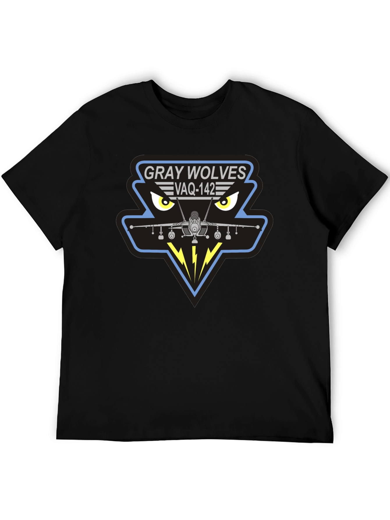Gray Wolves VAQ-142 Black T-Shirt
