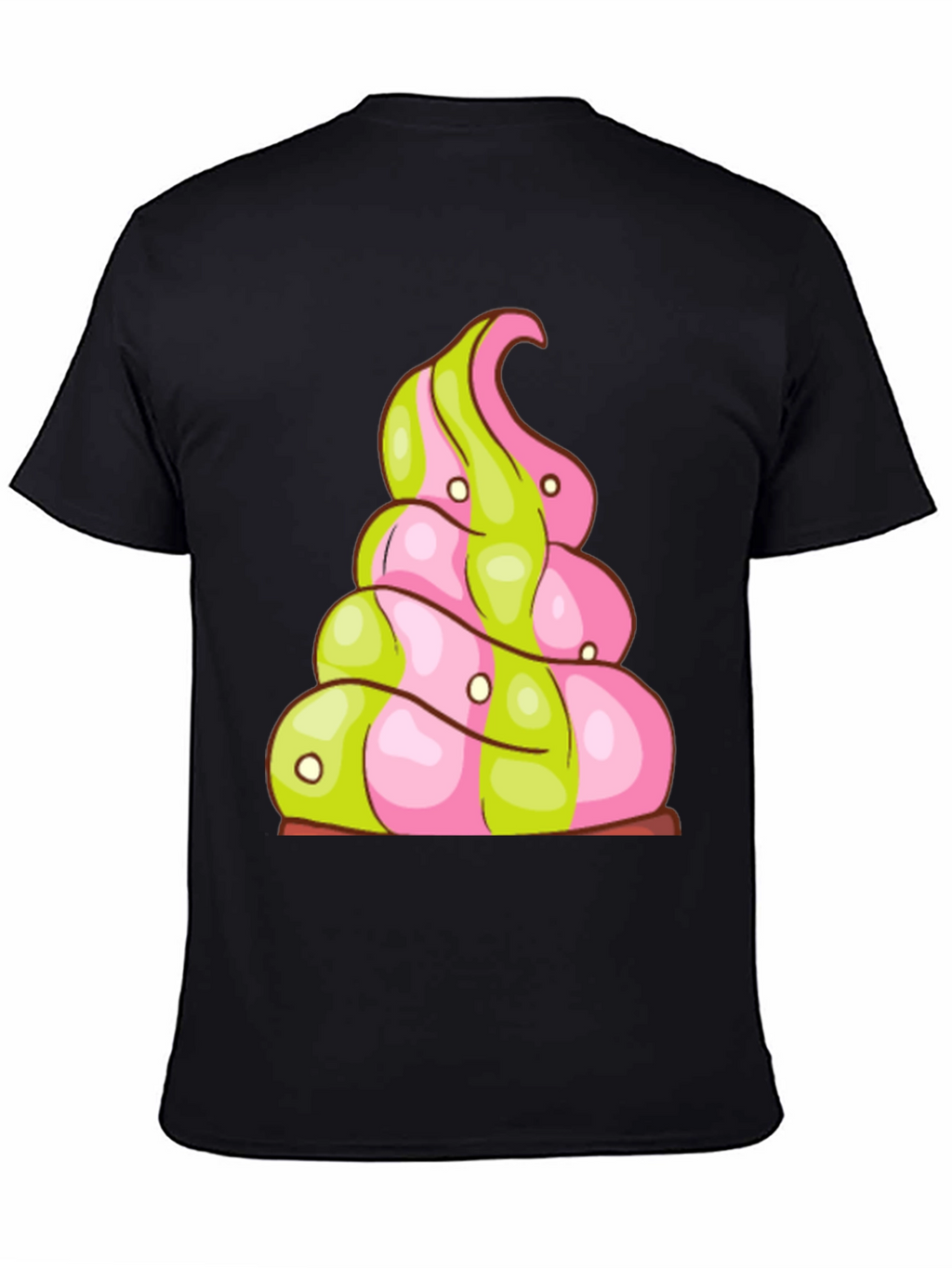 Novelty Treat T-Shirt: Pink and Green Swirl Design