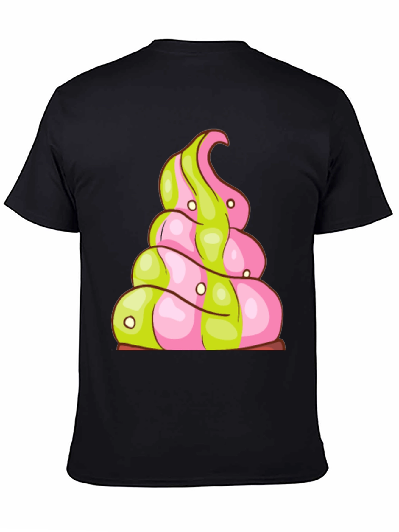 Novelty Treat T-Shirt: Pink and Green Swirl Design