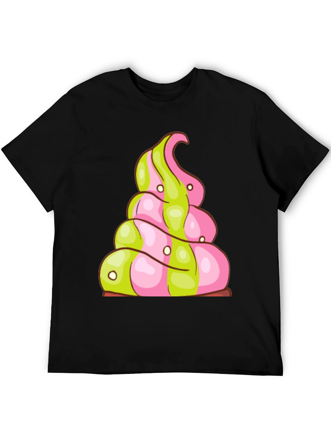 Novelty Treat T-Shirt: Pink and Green Swirl Design