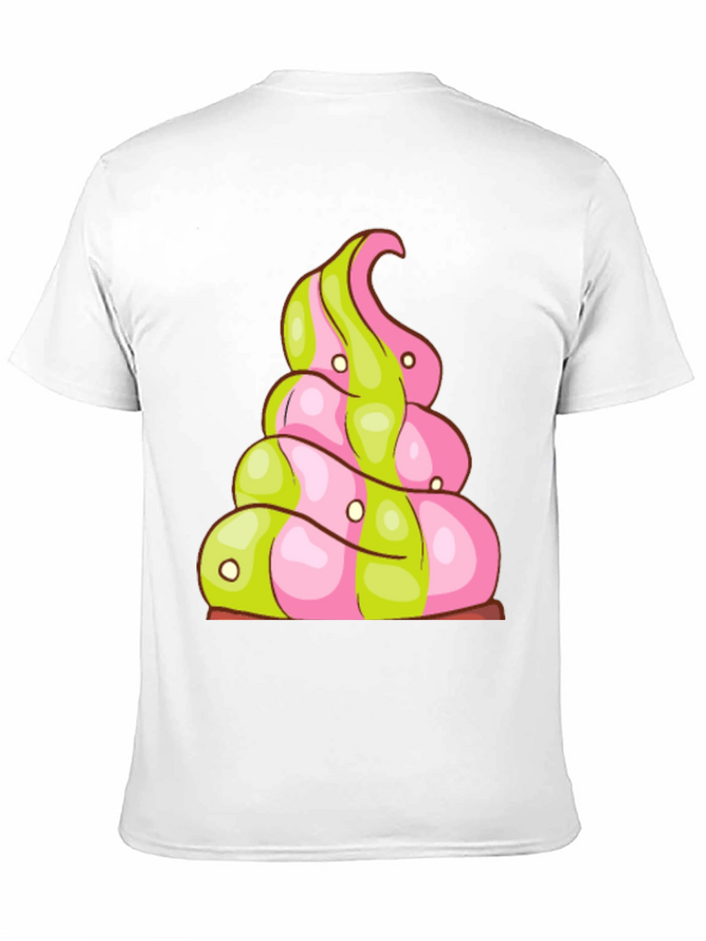 Novelty Treat T-Shirt: Pink and Green Swirl Design